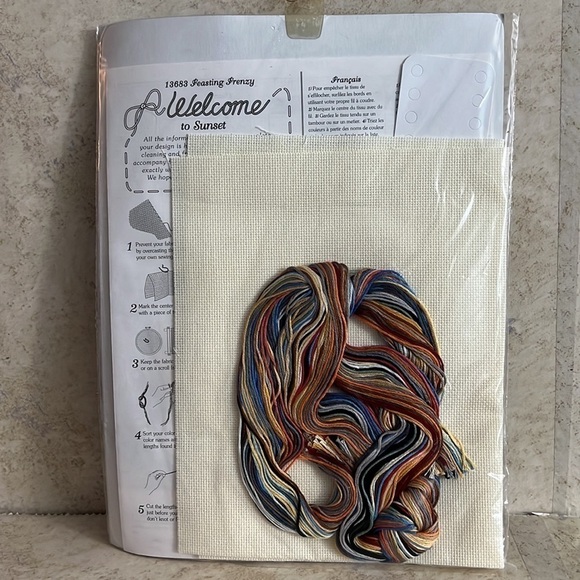 Sunset Cross Stitch Feeding Frenzy Marilee Carroll Many Birds - Picture 6 of 9